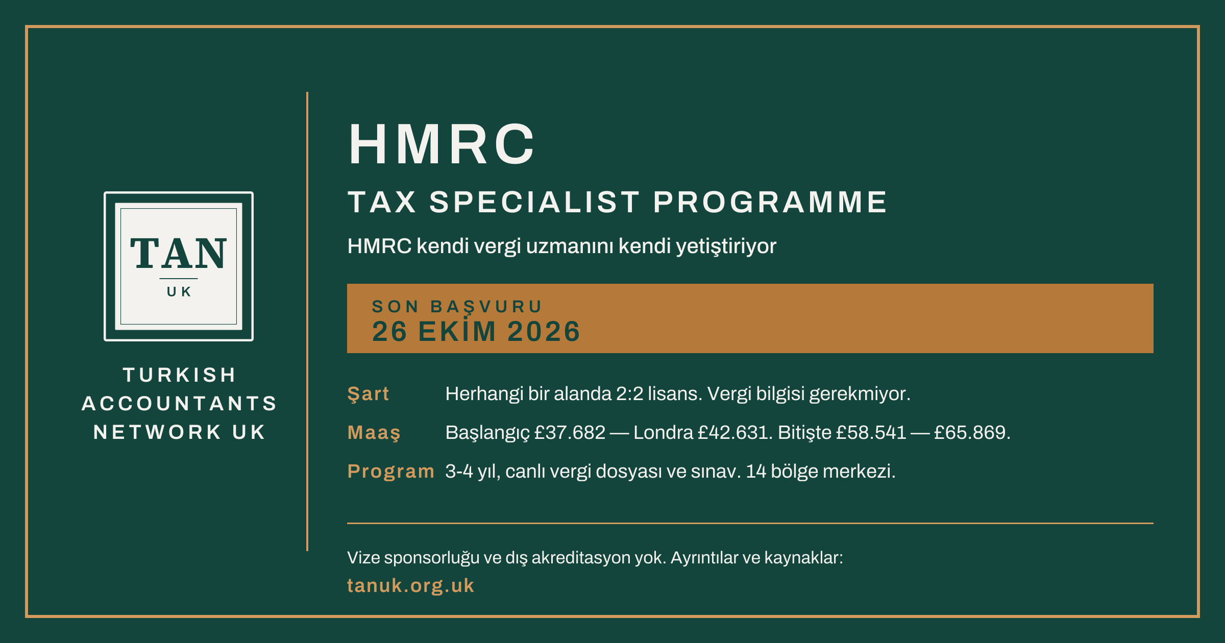 HMRC kendi vergi uzmanını kendi yetiştiriyor — ve son başvuru 26 Ekim